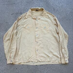 Vintage 40s Towncraft Deluxe Yellow Nylon/Rayon Shirt